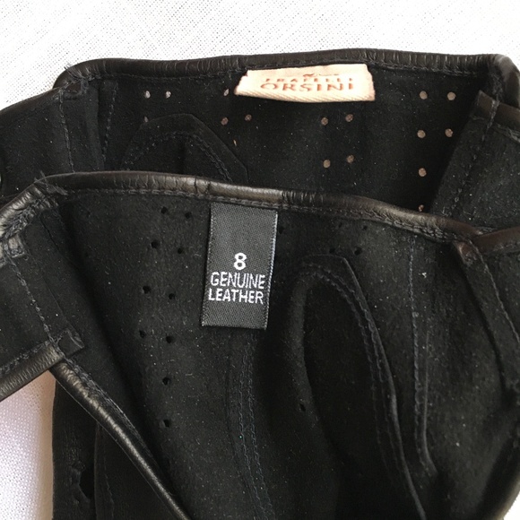 Fratelli Orsini Black Leather Driving Gloves, Size 8 - Picture 7 of 7